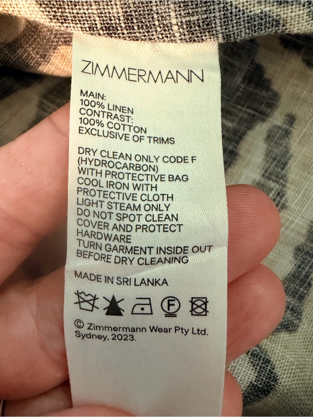 Zimmermann 100% Linen Tiger-Print Mini Dress in Tan and Black - Picture 11 of 12